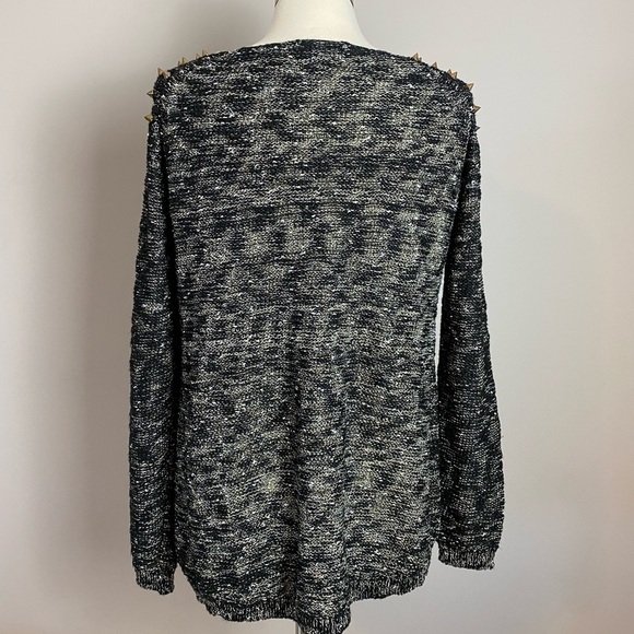 NWTs Crewneck Sweater w/Metallic Metal Shoulder Spikes Whimsygoth Punk Hardware - Picture 4 of 8